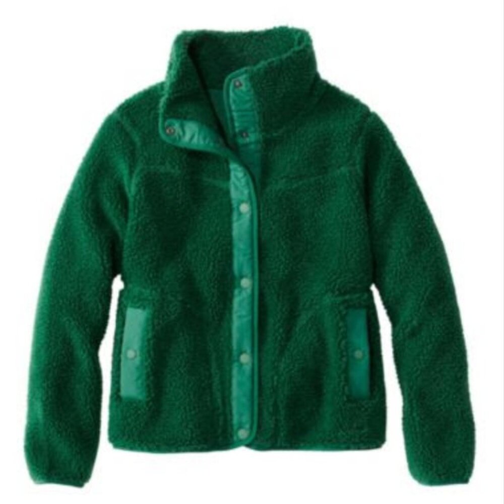 LL Bean Sherpa Fleece Jacket Emerald Green (Discontinued Color)